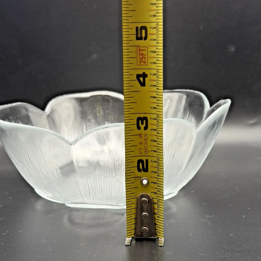 Vintage Clear Glass Flower Bowl Turkish 7